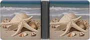 [RTSEBVN] Slim Credit Card Holder Personalized Leather Funny Book Shelves Money Clip Gifts Wallet For Men Women, Large Seashell Starfish, One size, Modern