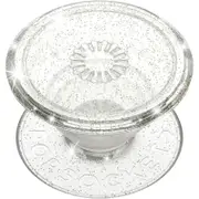 POPSOCKETS Pop Grip Holder for Phone & Tablet (Genuine) - Clear Glitter Silver