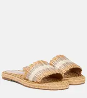 [Aquazzura] Aquazzura Playa raffia slides AU 7.5 neutrals
