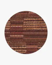 245' Round | Machine Washable Runner Rug | Kid & Pet Friendly | Indoor Rug | Solene Amber Red Rug | Ruggable