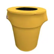 LA Linen Trash Can Cover Smooth Clean Look Smooth Sleek + Professional Yellow