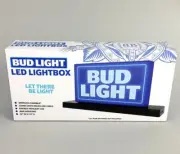 Bud Light Beer LED Light box 12" x 2.5" Micro USB Power Game Room Man Cave Addon