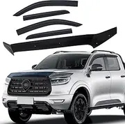 SUERAUTO4X4 Bonnet Protector Weather Shields for GWM Cannon 2020-2025 Accessories, Tinted Black Bonnet Stone Guard Wind Deflectors Weathershields Guard Window Visor, Ute Exterior