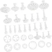 Beatifufu Family Craft 33-Piece Pottery Tool Kit Plastic Stamps Flower Molds Fondant Cutters for Boys and Girls Adults