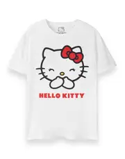 Hello Kitty Womens Short Sleeved T-Shirt White Classic Medium