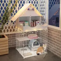 在飛比找蝦皮購物優惠-貓籠 貓別墅 寵物籠子 DIY拼接 貓籠子三層小型貓籠超大空