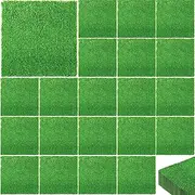Boao Synthetic Artificial Turf Grass Square Shaped Mat 12 x 12 Inch Tiles Fake Garden Grass Patches DIY Decorations for Craft Dogs Indoor Outdoor Lawn Decorations(24 Pcs)