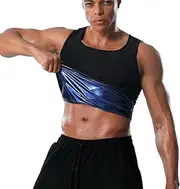 Donason Men's Sweat Vest Workout Waist Trainer Sauna Suit Shirt for Men Compression Tank Mens Slim Weight Loss Body Shaper