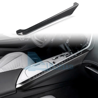 For Corvette C8 20-2024 REAL HARD Carbon Fiber Passenger Side Strip Cover Black
