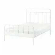 STJÄRNÖ bed frame, white/Lönset, Double