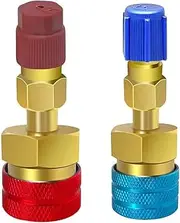 IOIUSKKU R1234YF to R134A Adapter Quick Fitting for Adding Coolant Thread 14 Male SAE Metal Quick Fitting Coupler, Set 1