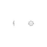 Bead Cap, Sterling silver, 5x 1.5mm flower, fits 4-6mm bead, Sold pkg of 25