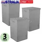 3Pc Laundry Basket Dirty Washing Clothes Storage Folding Bin Bag Hamper With Lid