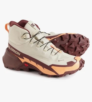 Salomon Cross Mid Gore-tex Hiking Boots Alfalfa/Cantaloupe/ Chocolate W 8.5 NIB