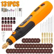 3.6V Mini Cordless Rotary Tool Kit 3 Variable Speeds w/131pcs Accessories