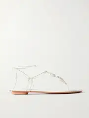 [Aquazzura] Aquazzura - Oaxaca Knotted Leather Sandals - White - IT42 IT 42 White
