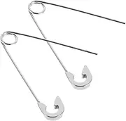 GLSTOY 2pcs Pin Earrings Drain Pipe Wrench Zipper Cardigan Vest for Women Double-Sided Cutting Board Women's Vests Bow Ribbons Coat Pins Accessories Vests Hook Wire Titanium Steel Silver