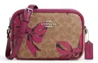 Coach Jamie Camera Bag -CZ769 Tan Pink Bow Print Signature Canvas/Leather -NWT