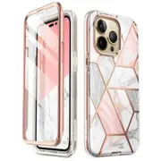 For Iphone 14 Pro Case 6.1 Inch Cosmo Full-body Glitter Marble Bumper Case with Built-in Screen Protector