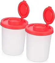 VINTORKY 2Pcs Mini Condiment Spice Bottles Transparent Camping Salt Shaker Seasoning Containers for for Home BBQ and Outdoor Use
