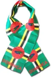 DOMINICA FLAG SCARF - LIGHTWEIGHT POLYESTER 8" x 60" - NEW SCARF SHAWL WRAP