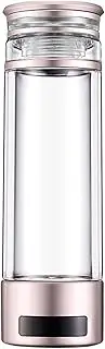 3-in-1 Hydrogen Rich Water Bottle Portable Molecular Hydrogen Water Generator Ionizer 3 Minutes Make Hydrogen Concentration Up to 2000 PPB with Hydrogen Suction Tube and Bottle Adapter 400 Ml(Gold)