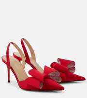 [Mach & Mach] Mach & Mach Le Cadeau 85 bow-detail satin pumps AU 5 red