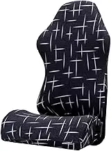 Generic Gaming Chair Slipcover for Leather Reclining Computer Seat, Black and White