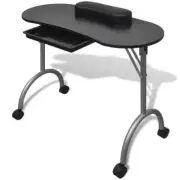 Portable Folding Manicure Table Nail Desk Carry Bag Mobile Salon Castor Wheels
