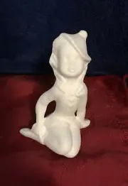 Vintage Ceramic Pixie Elf Sitting On A Shelf 3.5”x3” Approx