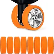 [Zodaqian] 8Pcs Luggage Wheel Protectors, Dustproof Shockproof Silent Suitcase Wheel Protectors, Silicone Luggage Covers for Suitcase, Suitable for Luggage Wheel Cover, Suitcase Wheel Cover (Black)