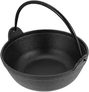 ABOOFAN Outdoor Cast Iron Cauldron Pot Versatile Non Stick Cooking Pot for Camping Picnics Stews Hanging Kettle with Portable Handle for and Consistent Heat Distribution