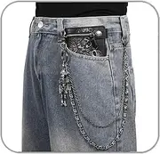 [ZEKEE] Skeleton Wallet Chain Biker Jean Pocket Chain Unisex Pant Trouser Skull Chain for Men, 20.87'', Zinc alloy, No Gemstone