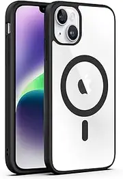 YARRUM iPhone 13 Case, Compatible with MagSafe, Shockproof Military-Grade Protection, Magnetic Phone Case, Clear Case (Black)