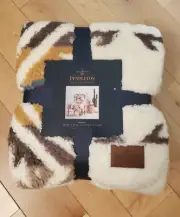 Pendleton Sherpa Fleece Throw White Sands Reversible (Ivory) 50”x70” New