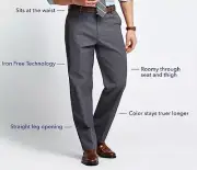 Dockers Men's New Iron-Free Flat-Front Khaki Pant, Norton Dockers Navy,34W x 34L