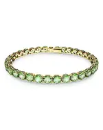 Swarovski Matrix Blue Crystal Large Tennis Bracelet in Gold Tone