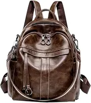 [BESPORTBLE] Retro Oil Wax Material Anti-Theft Backpack Zipper Fashion Schoolbag Lightweight Travel Bag for Men Women