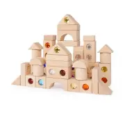 Zummy 50 Pieces Wooden Building Blocks Set