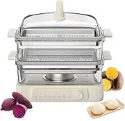 Electric Food Steamer 2-Tier, 6 Modes Fast Heating Vegetable Steamers Stainless Steel Base, with 12h Booking, for Veggies, Meats, Rice