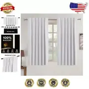 Elegant 54” Greyish White Blackout Panels - Light & Noise Blocking Solution