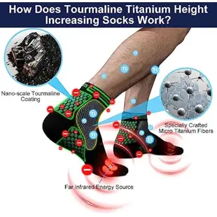 1 雙 2023 年遠紅外線 Schorl 鈦離子增高襪男女運動高筒襪遠紅外線