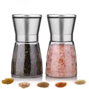 Salt and Pepper Grinder Set Combo Short Size - Black Pepper,Herb Shakers Mill...