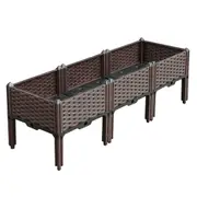 120cm Raised Planter Box Vegetable Herb Flower Outdoor Plastic Plants Garden Bed With Legs