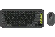 Logitech Pop Icon Combo Bluetooth Wireless Keyboard and Mouse Graphite & Green