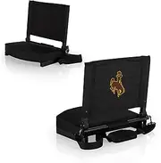 PICNIC TIME NCAA Wyoming Cowboys Gridiron Stadium Seat, Lightweight, Portable Folding Chair for Bleachers and Benches, (Black)