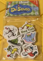NEW Package of 6 Giant Erasers / Pencil Toppers DR. SEUSS Green Eggs & Ham NIP