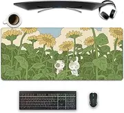 Sunflower Large Cute Anime Desktop Mat, Gaming Mouse Pad for Computer, Office, Home Work (27.5X11.8 in)