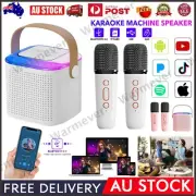 Portable Bluetooth Mini Karaoke Machine Speaker Karaoke w 2 Wireless Microphones