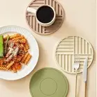Heat Resistant Silicone Trivet Mat Double-side Design Hot Pads Kitchen
